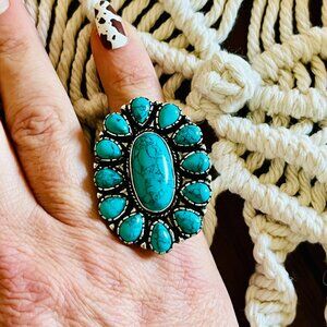 Myra Sunchaser ring in Antique Teal , Size 6